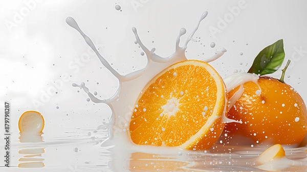 Obraz Orange splash in milk