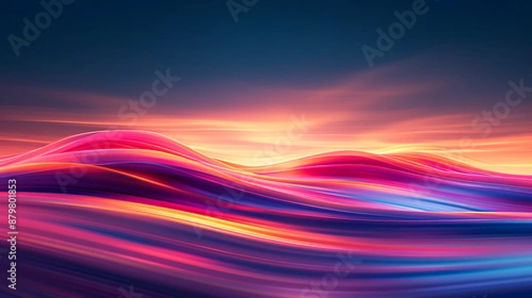 Obraz Vibrant Abstract Sunset Waves