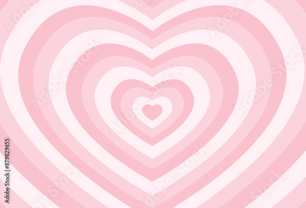 Fototapeta Heart burst background. Pink heart striped pattern illustration. Valentine's day background. Vector design for wallpaper, frame, posters, banners, greeting card, wedding, Valentine's day.
