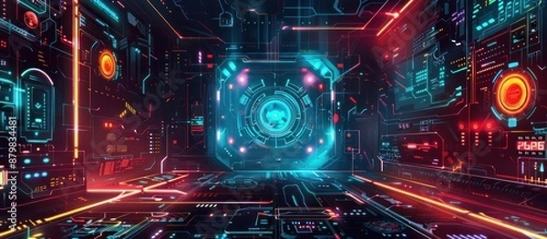 Obraz Futuristic Cyberspace Interface