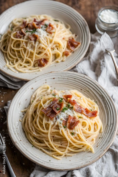 Fototapeta spaghetti with chicken