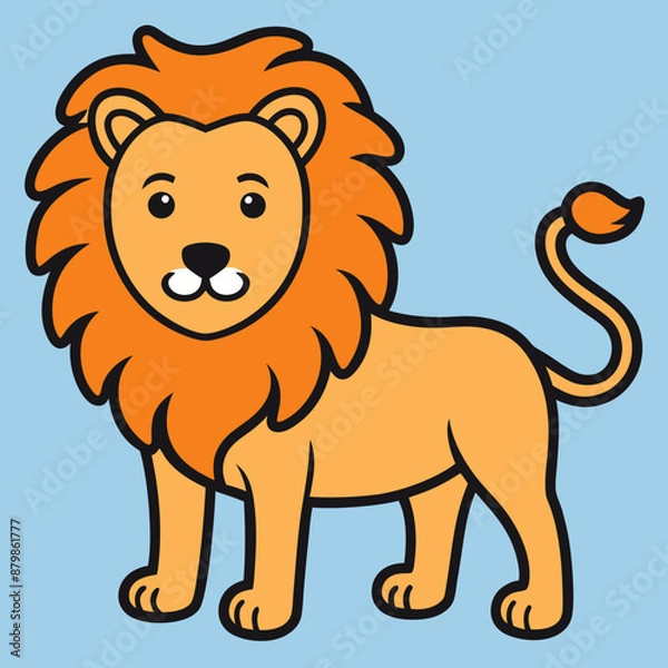 Fototapeta simple lion bold lines