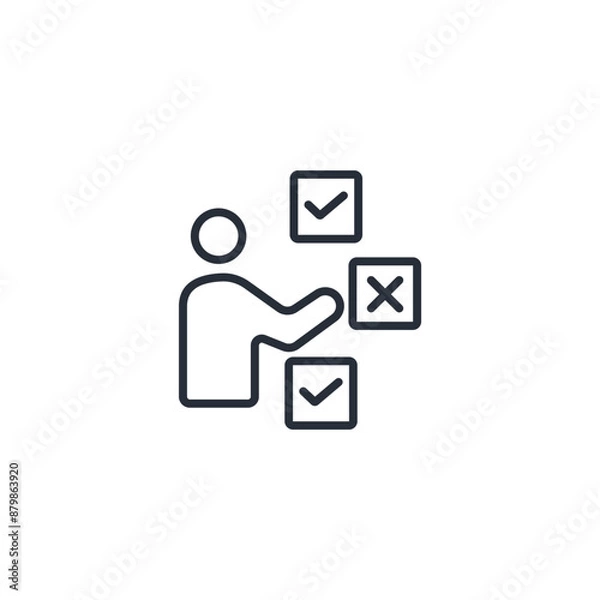 Fototapeta vote icon. vector.Editable stroke.linear style sign for use web design,logo.Symbol illustration.