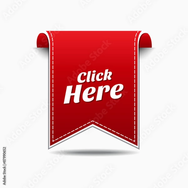 Obraz Click Here Red Vector Icon Design