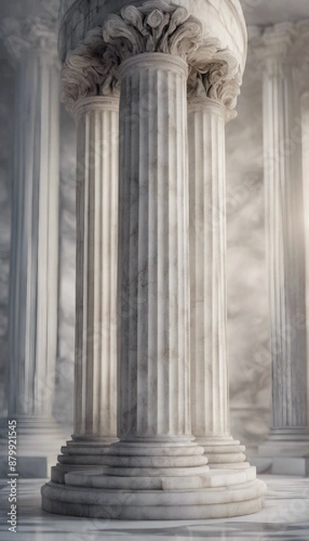 Fototapeta Marble greek column isolated on transparent