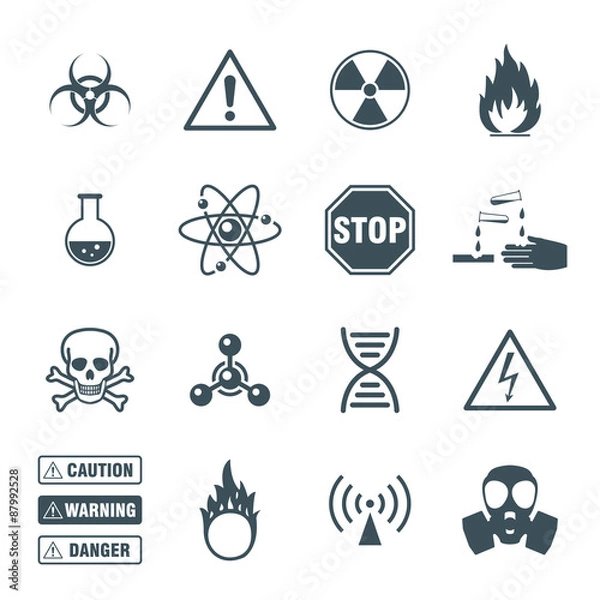 Obraz biohazard and science icons set