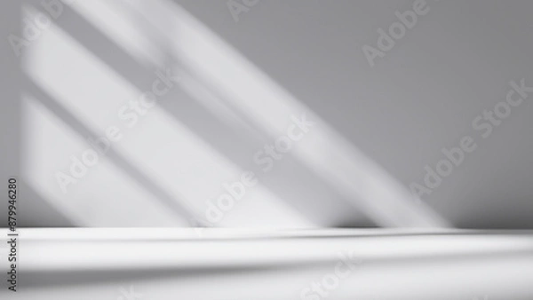 Fototapeta Diagonal Light and Shadows on White Minimalist Background