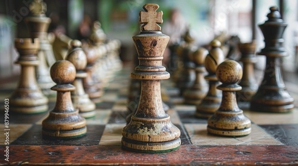 Fototapeta Chess, a game of strategy and planning, is a metaphor for success in the business world. Just as in chess, businesses must use a combination of strategy and competition to succeed.