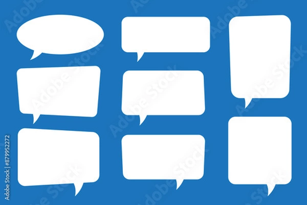Fototapeta Set of speech bubbles. Speak bubble text, cartoon chatting box, message box. Blank empty speech bubbles.