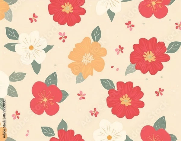 Fototapeta Beautiful flower collection of posters with herbs, leaves, floral plants, flower compositions background illustration. generative ai image
