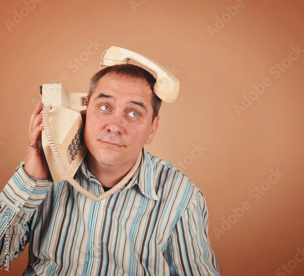 Obraz Funny Retro Phone Man