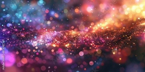 Fototapeta Colorful, swirling galaxy of glittering lights