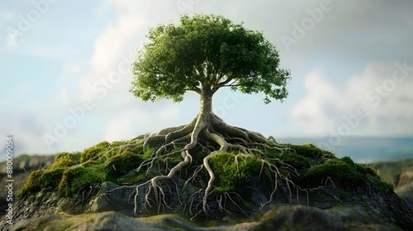 Fototapeta Tree Roots on a Rock.