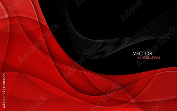Fototapeta Abstract background with red lines. Vector
