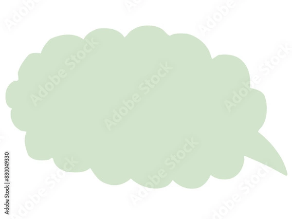 Fototapeta かわいいラフな緑色の吹き出し／手描きイラスト
