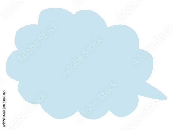 Fototapeta かわいいラフな水色の吹き出し／手描きイラスト