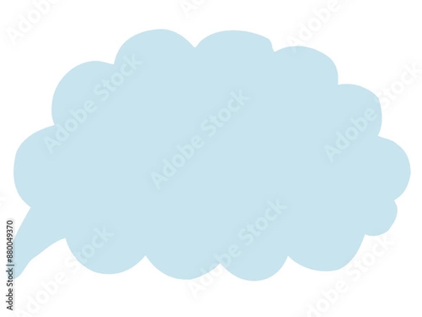 Fototapeta かわいいラフな水色の吹き出し／手描きイラスト