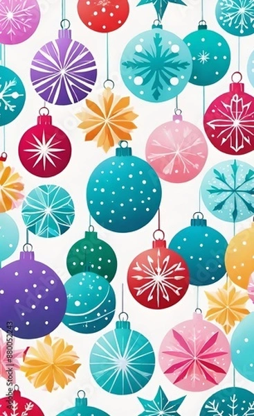 Fototapeta pattern with christmas balls