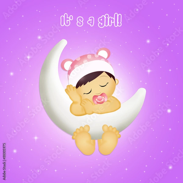 Fototapeta girl dreaming on the moon