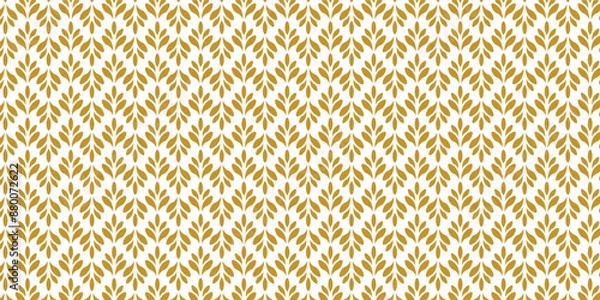 Obraz Vector classic floral art nouveau seamless pattern. Stylish abstract art deco texture. Gold and white simple ornament in oriental style.