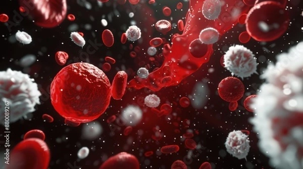 Fototapeta Blood Cells Microscopic View