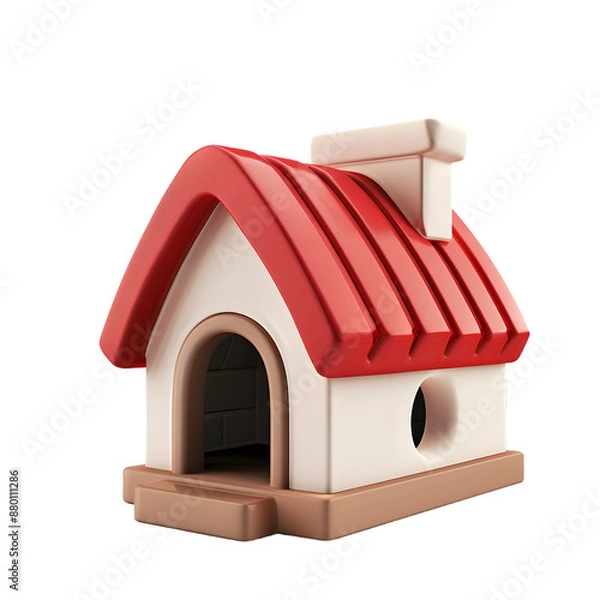 Fototapeta Doghouse 3D, isolated white background
