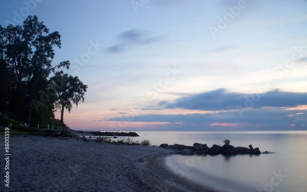 Obraz Plaża nad jeziorem Erie wieczorem