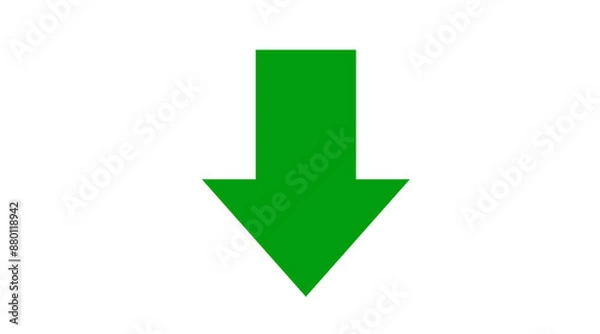 Fototapeta Green one arrow icon, Green color arrow indicator Symbol
