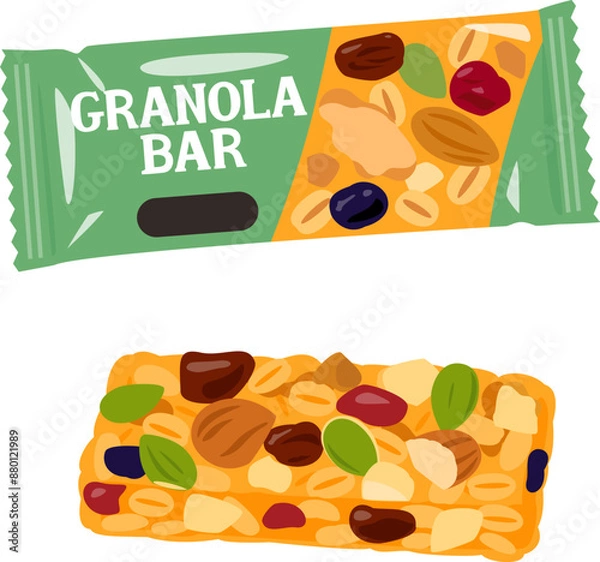 Fototapeta 袋入りのグラノーラバー