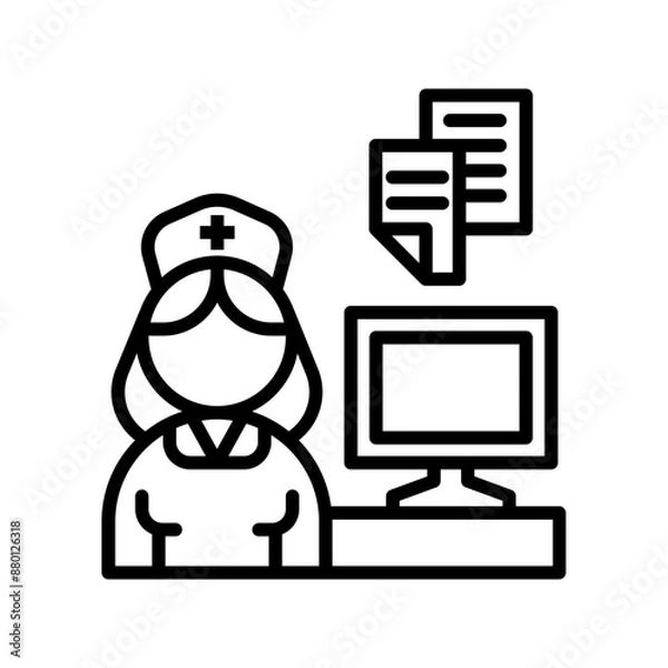 Obraz Nurse station outline icon