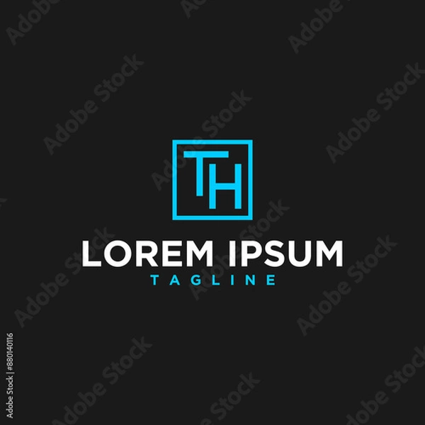 Obraz th monogram logo design inspiration