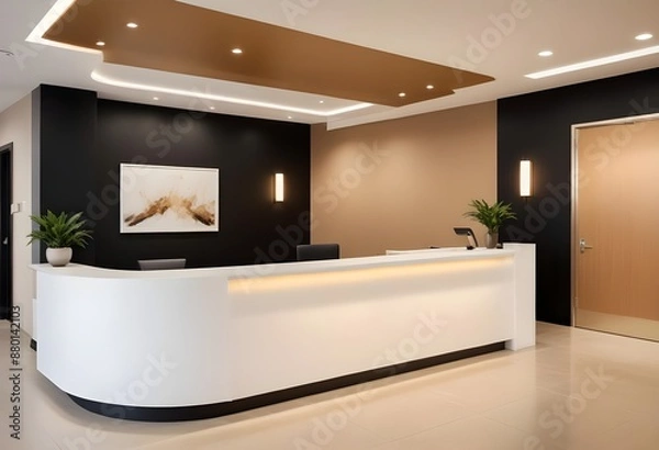 Obraz Modern Hotel Reception Area - Generated by AI
