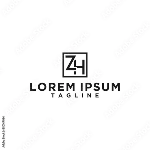 Fototapeta zh or hz square logo design inspiration