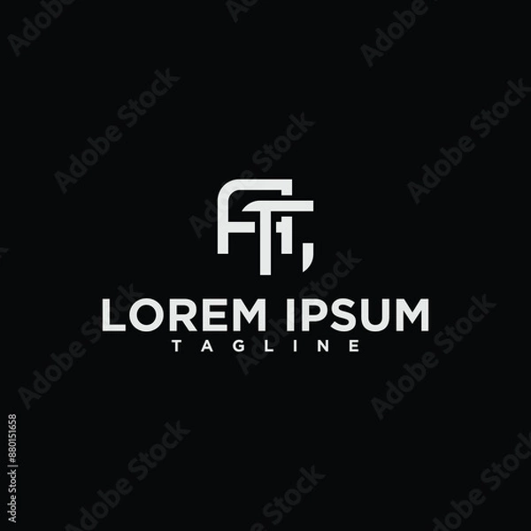 Fototapeta at or ta monogram logo design