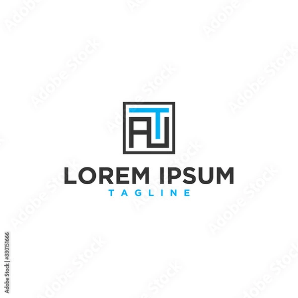 Fototapeta at square logo design