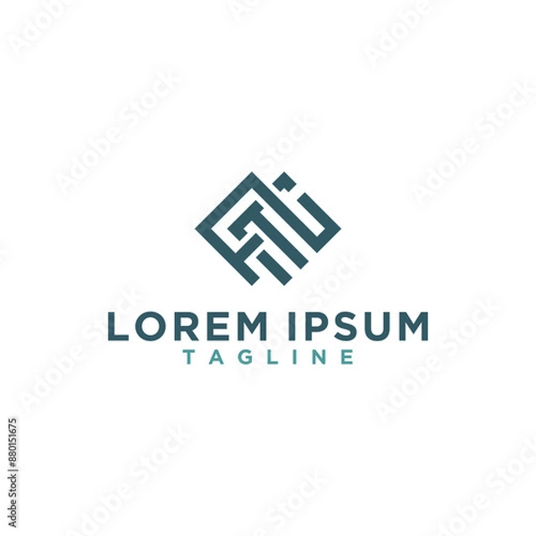 Fototapeta at or ta square logo design