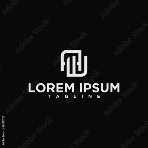 Obraz aw or wa monogram logo design