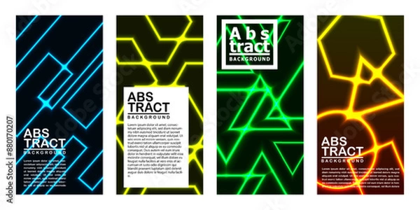 Fototapeta Abstract Neon Geometric Background Flat Style