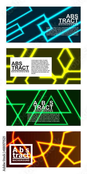 Fototapeta Abstract Neon Geometric Background Flat Style