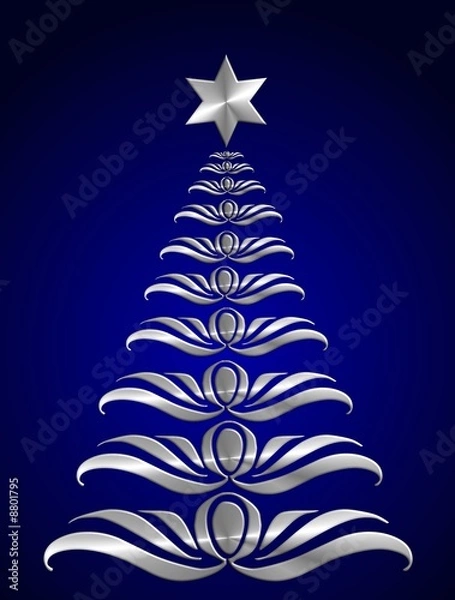 Fototapeta silberner weihnachtsbaum