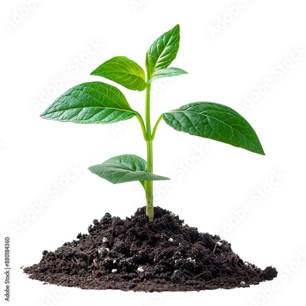 Obraz Green Sprout Growing from Soil.