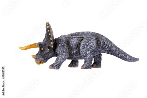 Fototapeta Dinosaur Toy Triceratops, isolated at white background 
