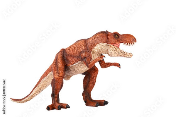 Fototapeta Dinosaur Toy Tyrannosaurus Rex at white  background