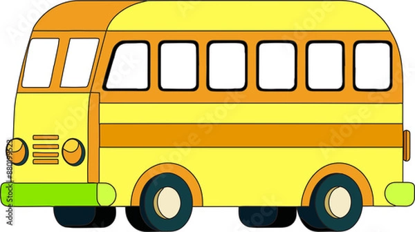 Fototapeta School Bus vector Illustration