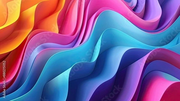 Fototapeta Abstract 3D shapes with vibrant colors innovative presentations.
