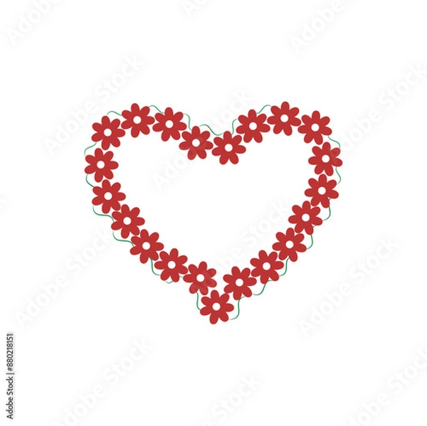 Obraz t shirt print design minimal art flower makes heart fabric slogan