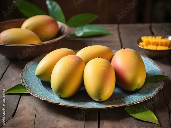 Obraz fresh mangoes in plate