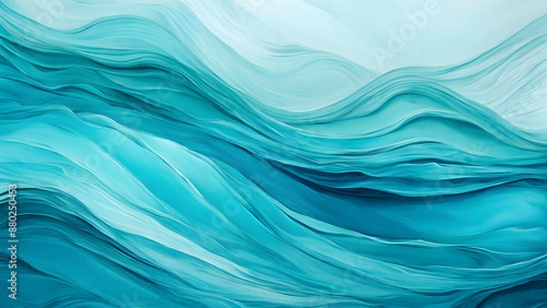 Fototapeta The image is a blue wave with a lot of detail
