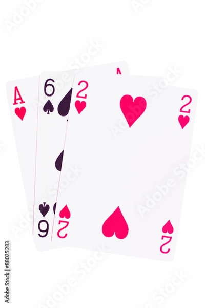 Obraz Karty odtwarzane na białym tle