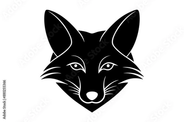 Fototapeta Fox head logo icon silhouette vector art illustration